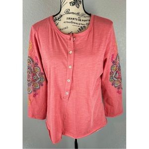 Sundance Multicolored Buttoned 3/4 Sleeve Blouse